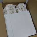 BagDream 100 Pack 3.5x2.4x6.7 Inches Mini Gift Party Favor Bags Small Kraft White Gift Bags with Handles Bulk Recyclable Paper Sacks