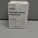 Nessus Reusable Kit for Nespresso Pods Vertuo, Reuse Old Coffee Pods for Nespresso Vertuo: 100 Pcs Aluminum Foil Seal Lid, Holder, Brush, Refillable Vertuo Plus Next Capsule Machine(No Pods Come) (Black)