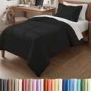 Duvet Cover Twin/Twin XL Size Set - Extra Soft Twin/Twin XL Duvet Cover 68" x 90" with 1 Pillow Sham - Hotel Luxury, Easy Care, Fade Free w/ Zipper Closures & Ties - Comfy, Cozy & Breathable (Black)