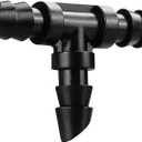 70 Pack Barbed Tee Fittings, 1/4" Drip Tubing, Black, Plastic, Irrigation Fitting, HOSE PIPE FITTING, Barb Tee, 1/4 inch