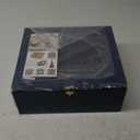 Rae Dunn Tea Bag Organizer - Tea Box Divided Storage Container Box with Hinge Lid for Kitchen Cabinet, Countertop, Pantry, Hold Coffee Pods, Seasoning Packets, Condiments, Blue