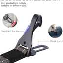 AUBELL Dog Seat Belt for Car,2 Pack Set 3-in-1 Adjustable Reflective Bungee Heavy Duty Dog Car Harness Tether with Clip Hook Latch & Buckle,Swivel Zinc Alloy Carabiner,Black+Grey