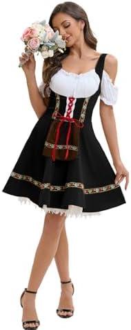 YTWS Oktoberfest Costume for Women Dirndl Dress for German Traditional Bavarian Outfits XL
