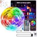 GANZQH Led Lights for Bedroom 100ft (1 Roll) Music Sync, Color Changing Led Strip Lights with Remote and App Control, RGB Led Lights for Room, Christmas, Home Decor, White, GAN-rgb005-3