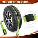 Car Hauler Straps, 2"x15", 8 Pack, Tire Tie Down -No Ratchet