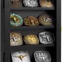 3" Belt Buckle Display Case 1612 Black Shadow Box with Glass Door Wall-Mounted Belt Buckle Holder & Display Frame for Collectibles Home Decor Picture Frame (For Belt Buckles Under 3" in Height Only)