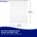 Kenney - Microban PEVA Shower Curtain Liner, Waterproof Medium-Weight 4.8 Gauge Design with Rust-Resistant Metal Grommets and Weighted Magnetic Hem, 70" x 72", Frosted