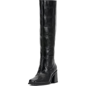 Vince Camuto Women's Sangeti Wide Calf Stacked Heel Knee High Boot, Black, 11)