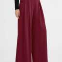 PRETTYGARDEN Womens Wide Leg Trousers 2026 Elastic High Waisted Dress Pants Pleated Slacks Flowy Business Work Palazzo Pants (Red, L)