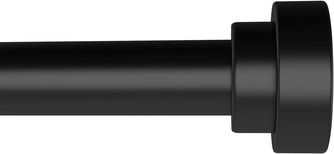 Black Curtain Rods for Windows 28 to 48 Inch(2.3-4ft), 5/8 Inch Diameter Heavy Duty Metal Small Curtain Rods with Brackets, Modern Decorative Drapery Rods, Window Curtains Rod,28-48"(1 Pack)