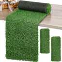 2 Pcs 12 x 108 Inch Grass Table Runner Artificial Turf Table Runner Synthetic Grass Tabletop Decor Green Rug Placemats Liner for Parties Wedding Banquet Faux Moss Decor