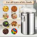 Lallisa 9 Pcs Stainless Steel Kitchen Canister 62 fl oz with Airtight Clear Clamp Lid, Metal Food Storage Container Set for Coffee Bean Ground Coffee Flour Sugar Spice Tea Cereal Snack Candy Pantry