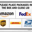 SmartSign 10 x 14 inch Please Leave Packages in The Box And Close The Lid Metal Sign with Delivery Logos, 40 mil Laminated Rustproof Aluminum, Multicolor, Made in USA