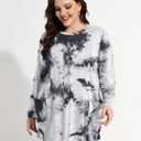 TIYOMI Plus Size Women's Tie Dye Shirts 2X Crewneck Fall Long Tops Long Sleeve T Shirts Tunic Tops Loose Fit Spring Winter Sweatshirts 2XL 18W 20W (XXL)