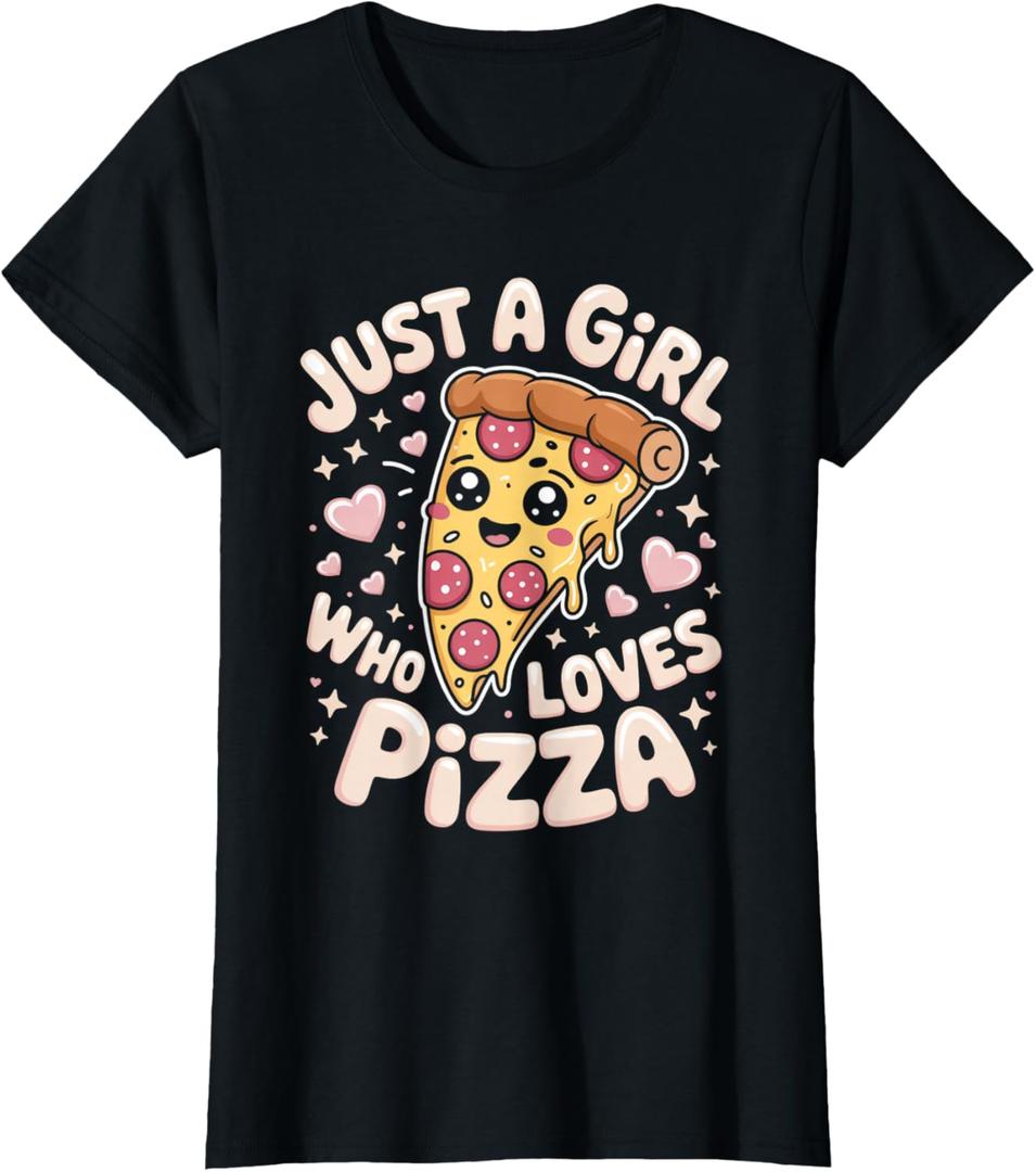 Just a Girl Who Loves Pizza Fun Pizza Lover Girl T-Shirt 3X