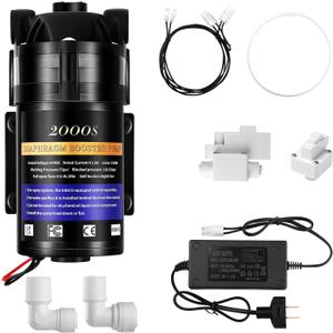 2025 Upgrade 100GPD Universal 6800 Booster Pump Kit for RO Water System | 100PSI High Pressure Upgrade | Compatible with All RO Water Filtration Systems |5X Faster Flow Rate