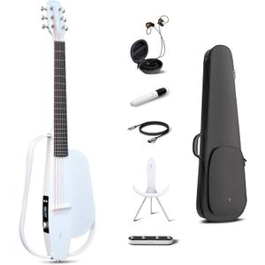 Enya NEXG 2 Acoustic-Electric Guitar Carbon Fiber Travel Smart Audio Guitar with 50W Wireless Speaker, Wireless Microphone, Hi-Fi Monitor Earphones, Footswitch, Charging Stand, and Gigbag