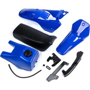 PW80 Plastic Kit, Tank Seat Gas Cap Petcock Chain Guard for yamaha PW80 PY80 PEEWEE Y-Zinger 80 Kid Bikes (Blue)