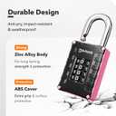 Locker Lock for Gym, School, Home & Work | 4-Digit Combination Padlock | 1-Pack, Black/Pink