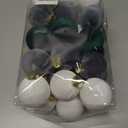 30PCS Velvet Christmas Ball Ornaments Set, 60MM/2.3Inch Shatterproof Flocked Ornaments for Christmas Tree Hanging Decorations, for Home Holiday Party Xmas Decor - White/Grey/Green.