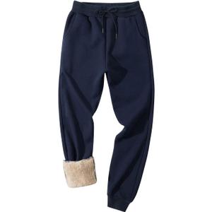 Gihuo Men's Winter Fleece Pants Sherpa Lined Sweatpants Athletic Running Sweatpants Ribbed Leg Comfy Warm Jogger Pants (Royal Blue, X-Large)