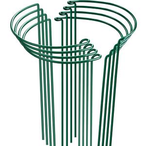 HiGift Peony Cages and Supports 24" H x 10" W, 8 Pack Tall Snake Plant Support Stake Half Round Metal Garden Stake for Indoor and Outdoor Plants, Flower Support Ring Border for Tomato,Hydrangea,Rose