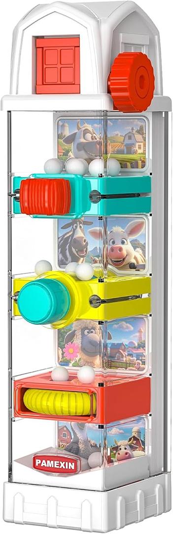 Montessori Toys for 2 3 4 5 Years Old, Farm Egg Drop Toy for Kids with 5 Activity Centers, Educational Activities Sensory Travel Toys for Toddlers Christmas Birthday Gifts for Boys Girls