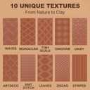 Hokkieam Clay Texture Rollers | 10-Pack Polymer Clay Texture Roller Set for Pottery & Crafting