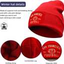 Vintage Classic Skull Cap Embroidery Beanie Fasion Hat Cuffed Winter Hat Knit Comes with Warm Gloves Gifts for Men Women Fans (San Francisco)