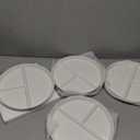 10" Ceramic Divided Plates Set of 4Pcs, Portion Control Plate, Reusable Bariatric Plate for Kids Adults, 3 Compartment Plates, White Dinner Plates for Balanced Meal, Microwave, Dishwasher Safe
