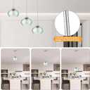 Pendant Lights Kitchen Island, Single Pendant Lights with Adjustable Height 5"-42", Pendant Light Fixtures with Green Glass Shade, Green Pendant Light for Living Room Bedroom Dining Room E26 Base