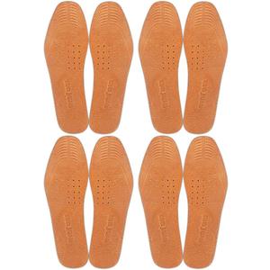 Absorbent Ultra Thin Pigskin Leather Insoles for Stinky Feet-Foot and Shoe Odor Inserts for Shoes-Cinnamon Inserts and Flats for Sweaty Feet and Hyperhidrosis (4 Pair (Pack of 1))
