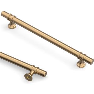 Asidrama 10 Pack 10 Inch(254mm) Champagne Bronze Kitchen Cabinet Handles, Cabinet Pulls Kitchen Cabinet Hardware Cupboard Handles Drawer Pulls (10" Hole Center)