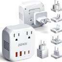 Upgraded 2000W Voltage Converter US to Europe for Hair Dryer- DOACE 220V to 110V Converter for European Travel, Power Converter Adapter Combo with 2 PD/2 QC & UK/AU/US/IT/European Travel Plug Adapters