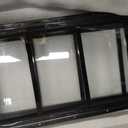 Tandefio 2 Pack Shed Window 10" x 23" Chicken Coop Flush Mount Windows with Tempered Glass, Aluminum Frame Black Outdoor Fixed for Chicken Coop Barn Playhouse Garage Basement with Screws