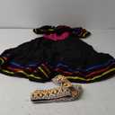 Mexican Dress for Girls Floral Embroidered Traditional Mexican Folklorico Dress Toddler Cinco de Mayo Fiesta Party Dresses (4-5T, Black)