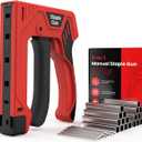 Manual Light Duty Staple Gun with 3000 Staples, ULEEY Upholstery Stapler, 6''4.5'' Hand Stapler Gun for Light Wood, Fabric, Crafts, Furniture, Compatible with D/T-Type Staples for Home DIY Projects