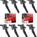 MAS Ignition Coils DG508 and Motorcraft OEM Spark Plugs SP413 Compatible with Ford F-150 Mustang V8 4.6L pack of 8