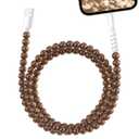 for iPhone Charger Cord 3.3FT [MFi Certified] Beaded Pearl Phone Charger Cord 60W USB A to iPhone Fast Charging Cable for iPhone 14 13 12 11 Plus Pro Max 8 7 6 for iPad 9th 8th 7th iPad Pro/Air (Brown)