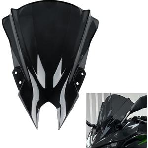 Windshield for NINJA500 SE 2024 2025 2026, PSLER Windscreen Double Bubble Wind Deflector Protector Fairing for NINJA500 SE Ninja 500 2024 2025 2026 (18" Black)