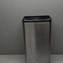 iTouchless 13 Gallon Kitchen Trash Can with Lid and Odor Filter, Motion Sensor Stainless Steel Rectangular Trashcan for Home Office Work Bedroom Living Room Garage Large Capacity Slim Wastebasket (Brushed Silver)