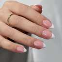BTArtboxnails French Gel Nail Tips - French Tip Press on Nails Pink Short Almond XCOATTIPS for Nail Extensions