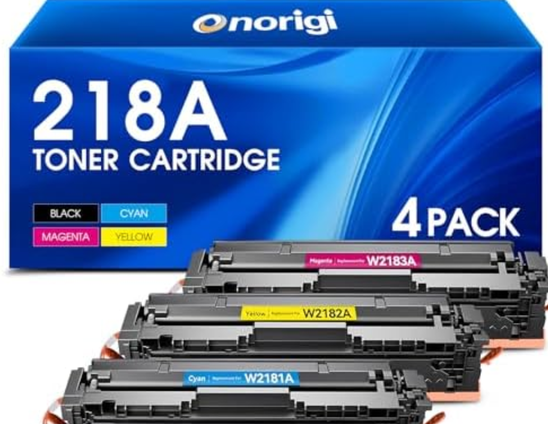 Onorigi 218A Toner Cartridges 3Pack (NO CHIP) Compatible with HP 218A 218X Toner Cartridges Set W2180A W2181A W2182A W2183A Toner Cartridge Use for Pro 3201dw MFP 3301cdw 3301fdw 3301sdw Printers
