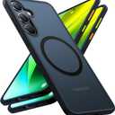 TORRAS Magnetic Shockproof Designed for Samsung Galaxy S24 Plus Case [Military Grade Drop Tested] [Compatible with MagSafe] Translucent Slim Hard Protective Case for S24 Plus Case, Black (Clear)