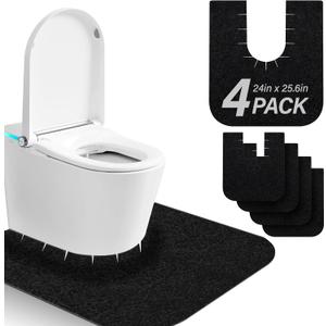 4 Pack Toilet Mats,Upgrade Toilet Floor Protector from Urine,Toilet Rugs U Shaped Washable,Toilet Mats for Bathroom,Around Toilet Floor Protector,Potty Training Mats for Bathroom