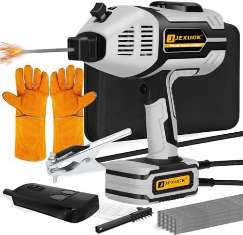 JEXUGK 180A Portable Welder Machine 110V, Handheld Small ARC Welders Soldadora with 20PCS Rods & IGBT Inverter 5 Variable Current Adjustment, Small Maquina De Soldar Portatil Gun for 3/32" Wire Rods