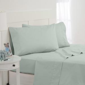 Southern Tide Cotton Twill 200 Thread Count 4-Piece Queen Size Sheet Set - 100% Cotton - Soft & Cozy - Bed Sheet Set - Deep Pocket - Easy Care - Green Sheet Set (Queen, Green) (King)