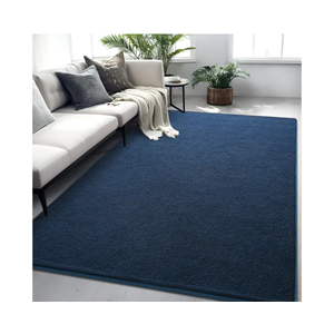 Rugs for Bedroom Living Room, 4x6 ft Navy Blue Area Rug, Washable Memory Foam Indoor Carpet, Modern Aesthetic Minimalist Non-Slip Carpets for Boys Girls Adults Home Decor