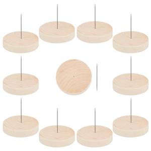FREEBLOSS 7pcs Crochet Doll Holders Single Steel Needle Stands Display With Wooden Base for Felting Animal Dolls