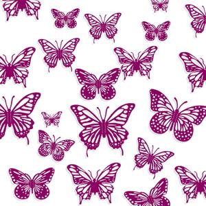 4 x SHENGSEN 3D Butterfly Wall Decor - 72 PCS,Purple Butterfly Decorations for Birthday Cake,Wall Room Decor4 Styles 3 Size